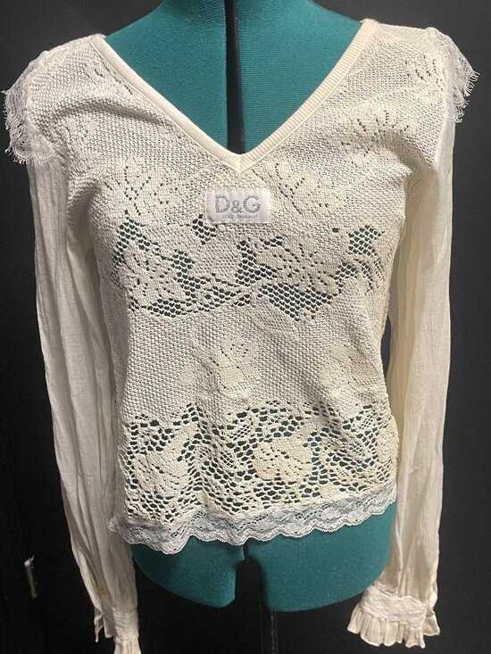Dolce & Gabbana Tops - D & G Ivory Lace Top